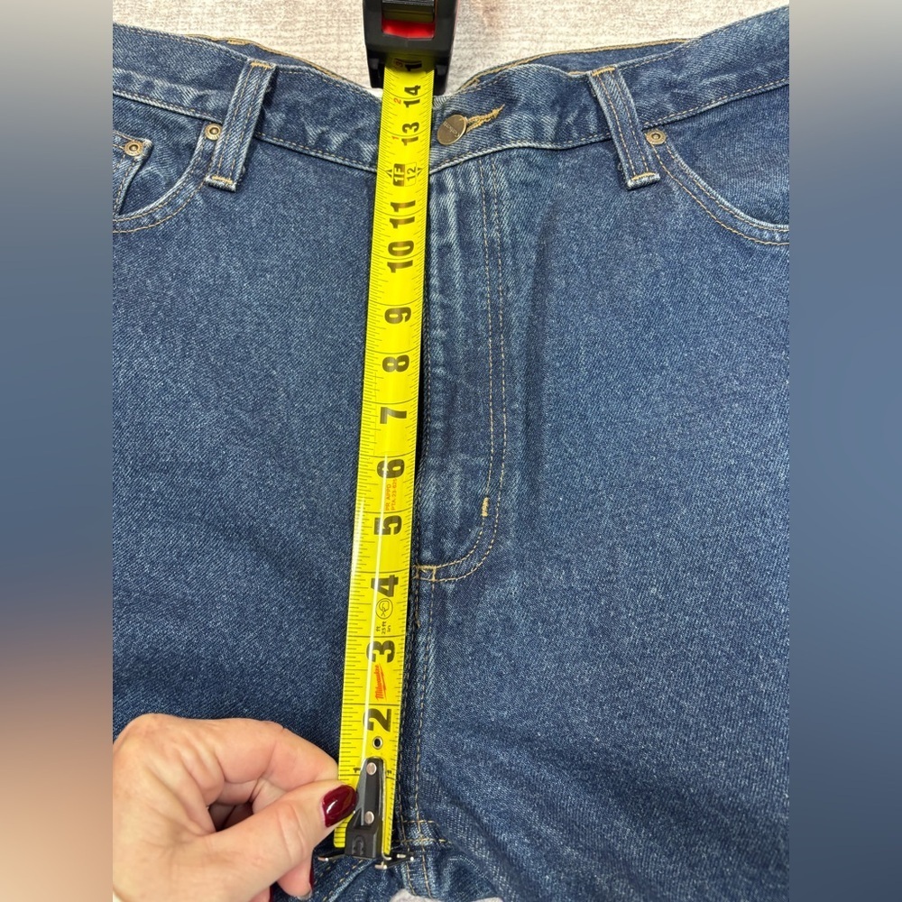 NWT Carhartt Relaxed Fit Straight Leg Denim Jeans Mens 42X34 Dark Blue Workwear - Picture 5 of 11